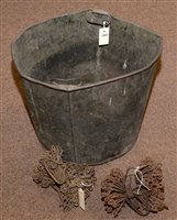 Lot 198A - Two antique measuring chains, and container