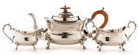 Lot 429 - Three piece silver tea set