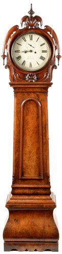Lot 682 - L. Lesh, Glasgow: a Victorian figured walnut longcase clock.