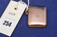 Lot 254 - 9ct gold vesta case