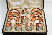 Lot 98 - Royal Crown Derby coffee cans and saucers.