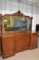 Lot 602 - Victorian mirror back sideboard