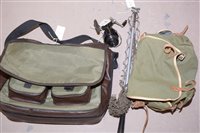 Lot 210 - Two fishermen's bags, a folding landing net