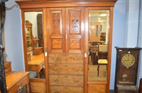 Lot 812 - Victorian mirrored wardrobe