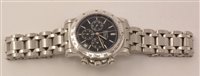 Lot 476 - Zenith. A stainless steel automatic calendar chronograph bracelet watch, El Primero Rainbow