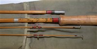 Lot 223 - Hardy split cane rod with additional tip.