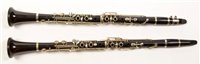 Lot 23 - A and Bb Hawkes pair clarinets