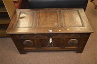 Lot 1094 - 17th Century oak coffer