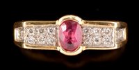 Lot 580 - Ruby and diamond ring