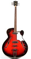 Lot 192 - A Framus semi Acoustic  Bass Guitar