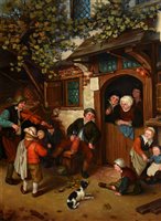 Lot 323 - After Adriaen van Ostade - oil.