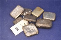 Lot 351 - Seven silver and one plated vesta cases