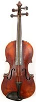 Lot 36 - German Stradivari style violin, bow and case