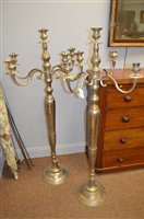 Lot 819 - pair ecclesiastical brass candles