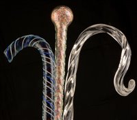 Lot 138 - Two walking canes; and a shepherds crook.