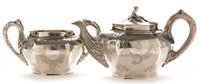Lot 413 - Irish silver teapot and sugar bowl