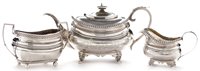 Lot 427 - Matched three piece silver tea set