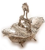 Lot 441 - Continental silver double ended salt