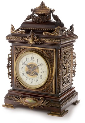 Lot 938 - S Marti: an ornate late 19th Century mahogany and gilt bronze bracket clock.