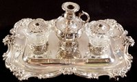 Lot 419 - Victorian silver ink stand