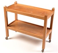 Lot 729 - Robert Thompson of Kilburn: a 'Mouseman' two-tier trolley.