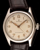 Lot 463 - Rolex: a 1940's gentleman's stainless steel wristwatch