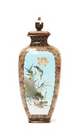 Lot 41 - A Japanese cloisonne vase of shouldered square oviod form