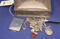Lot 686 - Silver ring box and other items