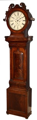 Lot 744 - William Dobbie, Falkirk: a Scottish mahogany longcase clock.