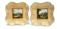 Lot 100 - Pair of Chamberlain's Worcester dessert plates.