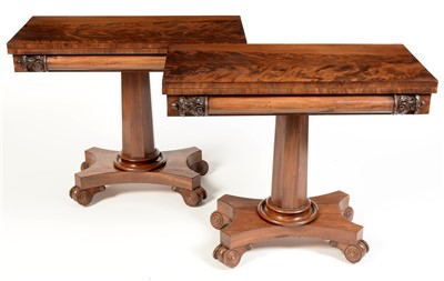 Lot 846 - A pair of early Victorian mahogany  tea tables.