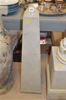 Lot 828 - Stone obelisk and stand