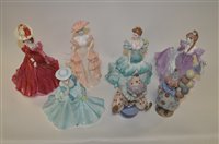 Lot 951 - Coalport and Lladro figurines