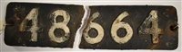 Lot 77 - Cast Iron Engine Smoke Box Number Plate 48664