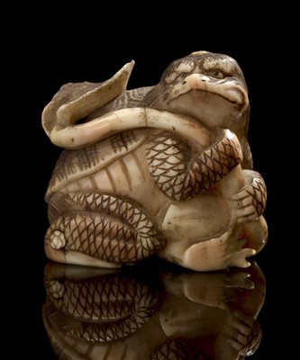 Lot 64 - A late 19th Century Japanese marine ivory okimono.