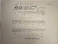 Lot 211 - Elizabeth II signed certificate