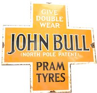 Lot 138 - John Bull pram tyres enamel sign