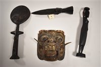 Lot 66 - Tribal mask and figures