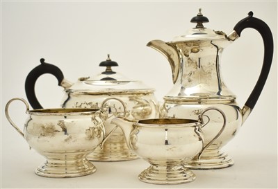 Lot 483 - Four piece silver tea service