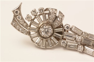 Lot 628 - A pair of diamond drop earrings