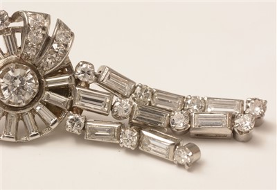 Lot 628 - A pair of diamond drop earrings