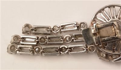 Lot 628 - A pair of diamond drop earrings