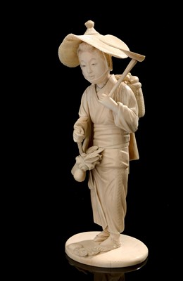 Lot 60 - A 19th Century Japanese ivory section okimono.