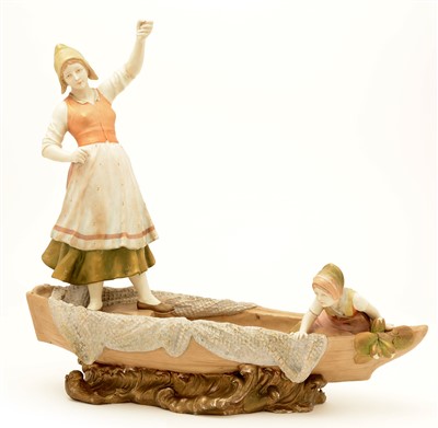 Lot 146 - A Continental 19th Century Austrian porcelain centrepiece.