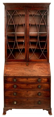 Lot 851 - A George III mahogany bureau.