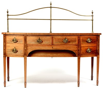 Lot 806 - A George III mahogany bowfront sideboard.