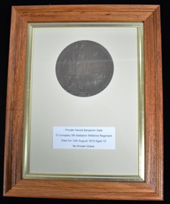 Lot 1626 - First World War Memorial Plaque