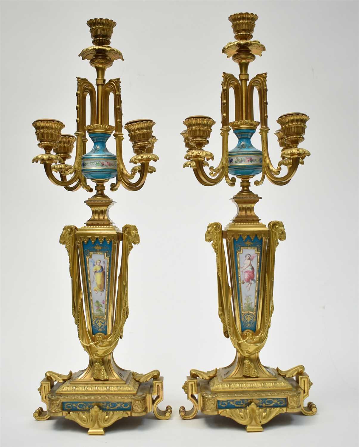 Lot 443 - A pair of candelabra