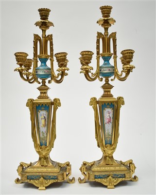 Lot 443 - A pair of candelabra