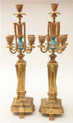 Lot 443 - A pair of candelabra